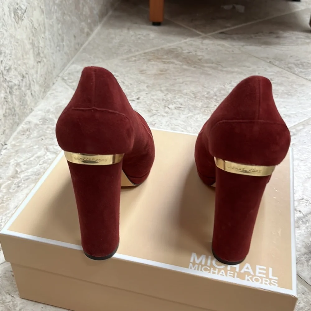 MICHAEL Michael Kors Haven pump suede Cinnabar Size 8 - Picture 5 of 8